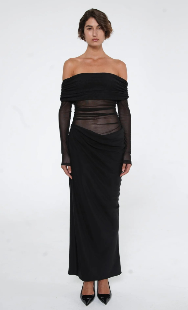 Yasmin Off-Shoulder Maxi Dress – Higher Dress Rental Yasmin Off-Shoulder Maxi Dress – Higher Dress Rental