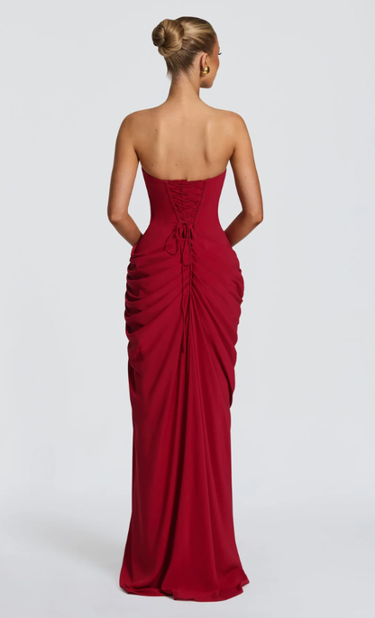 Cyra Maxi Dress - Deep Red