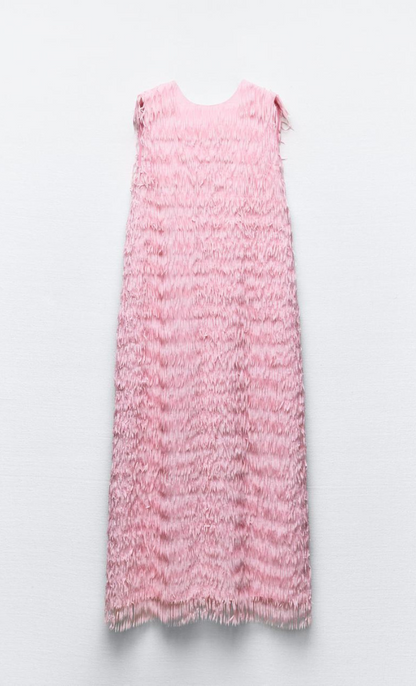 Midi Fringe Dress – Higher Dress Rental