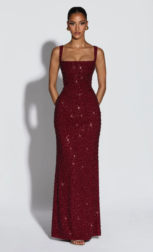 Calanthe Maxi Dress - Burgundy
