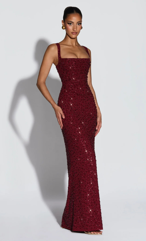 Calanthe Maxi Dress - Burgundy